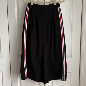 Anthropologie Maeve Black Pants with Red and White Stripes